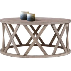 Couchtisch Ø 100x45 cm Braun aus Mangoholz WOMO-Design