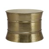 Couchtisch Ø 62x33 cm Gold aus Aluminium-Legierung in Hammerschlag-Technik  WOMO-Design