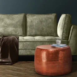 Couchtisch Ø 59x41cm Kupfer aus Aluminium-Legierung in Hammerschlag-Technik WOMO-DESIGN