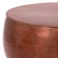 Couchtisch Ø 90x45 cm Kupfer aus Aluminium in Hammerschlag Optik WOMO-Design