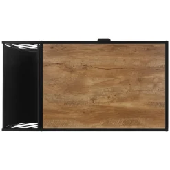 Couchtisch 110x54 cm mit Zeitschriftenfach Eiche Optik Braun Schwarz Wohnzimmertisch ML-Design