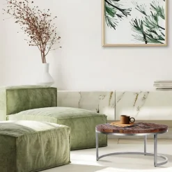 Couchtisch Ø 70x35 cm Natur aus Akazienholz WOMO-Design