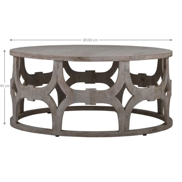 Couchtisch Ø 100x45 cm Natur aus Mangoholz WOMO-Design