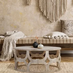Couchtisch Ø 100x45 cm Natur aus Mangoholz WOMO-Design