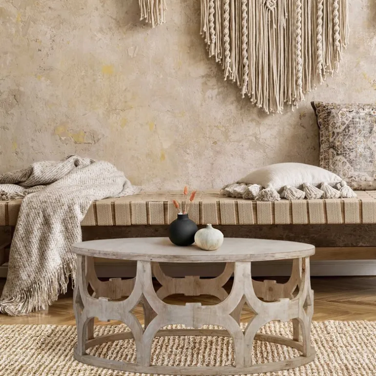 Couchtisch Ø 100x45 cm Natur aus Mangoholz WOMO-Design
