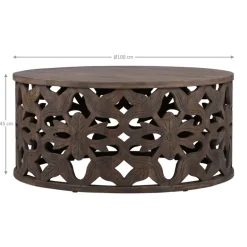 Couchtisch Ø 100x45 cm Natur aus Mangoholz WOMO-Design