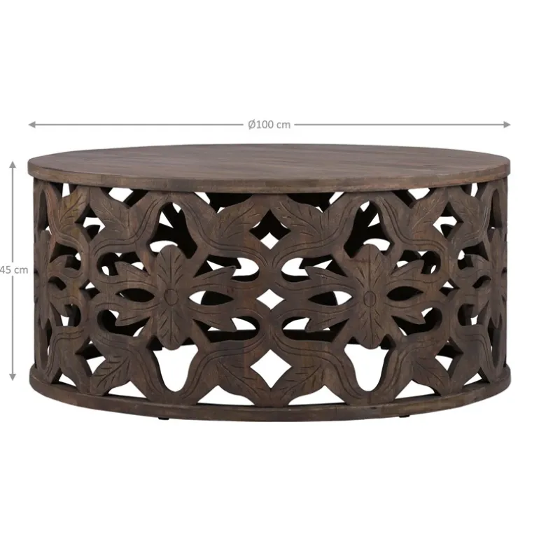 Couchtisch Ø 100x45 cm Natur aus Mangoholz WOMO-Design