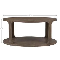 Couchtisch Ø 100x45 cm Natur aus Mangoholz WOMO-Design