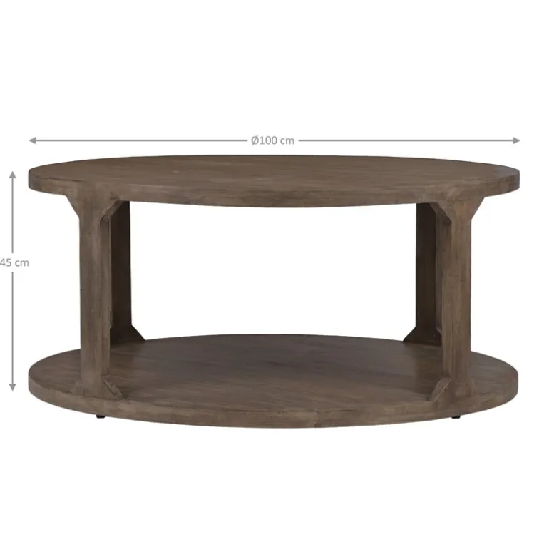 Couchtisch Ø 100x45 cm Natur aus Mangoholz WOMO-Design