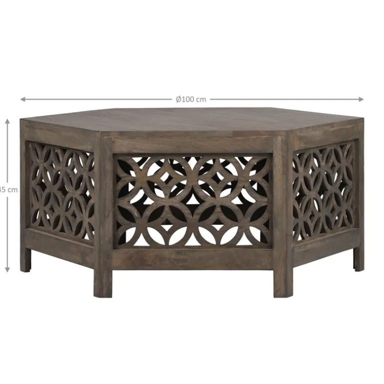 Couchtisch Ø 100x45 cm Natur aus Mangoholz WOMO-Design