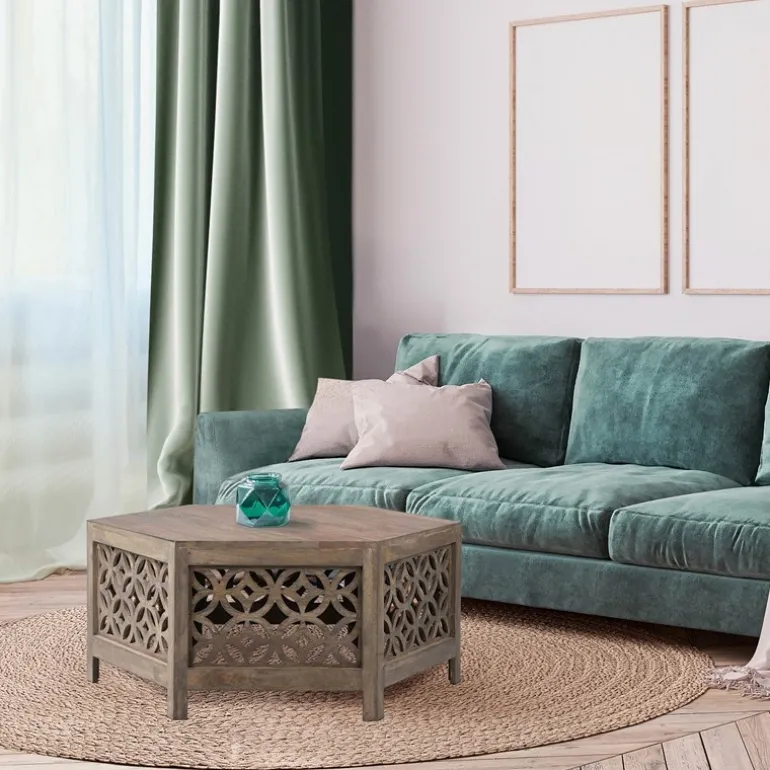 Couchtisch Ø 100x45 cm Natur aus Mangoholz WOMO-Design