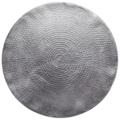 Couchtisch Ø 62x33 cm Silber aus Aluminium-Legierung in Hammerschlag-Technik  WOMO-Design