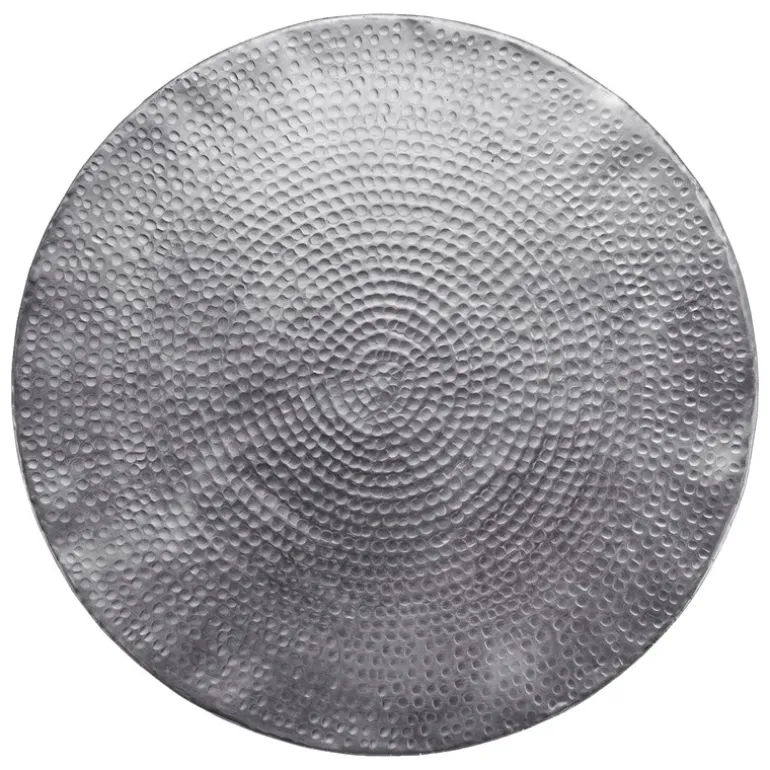 Couchtisch Ø 62x33 cm Silber aus Aluminium-Legierung in Hammerschlag-Technik WOMO-Design