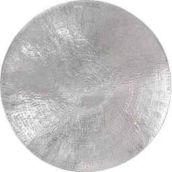 Couchtisch Ø 90x45 cm Silber aus Aluminium in Hammerschlag Optik WOMO-Design