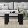 Couchtisch 65x65x40 cm Eiche-Optik/Schwarz ML-Design