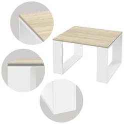 Couchtisch 65x65x40 cm Eiche-Optik/Weiß ML-Design