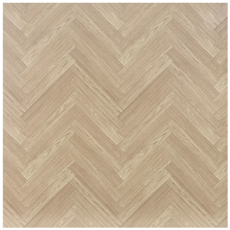 Couchtisch 80x80x40 cm Fischgrätenmuster Eichen-Optik mit Stahlgestell ML-Design