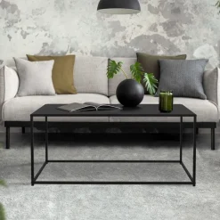 Couchtisch 110x40x50,5 cm Schwarz aus Metall ML-Design