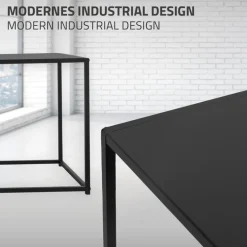 Couchtisch 110x40x50,5 cm Schwarz aus Metall ML-Design