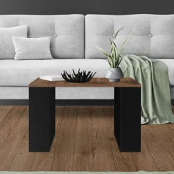 Couchtisch 65x65x40 cm Walnuss/Schwarz ML-Design