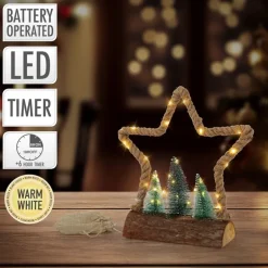 Deko LED Jute Stern mit LED-Beleuchtung