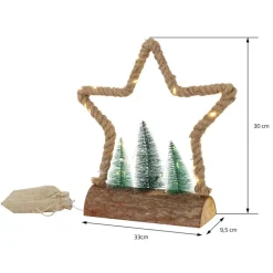 Deko LED Jute Stern mit LED-Beleuchtung
