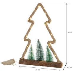 Deko LED Weihnachtsbaum aus Juteseil Standfigur 45 cm warmweiß mit Timerfunktion