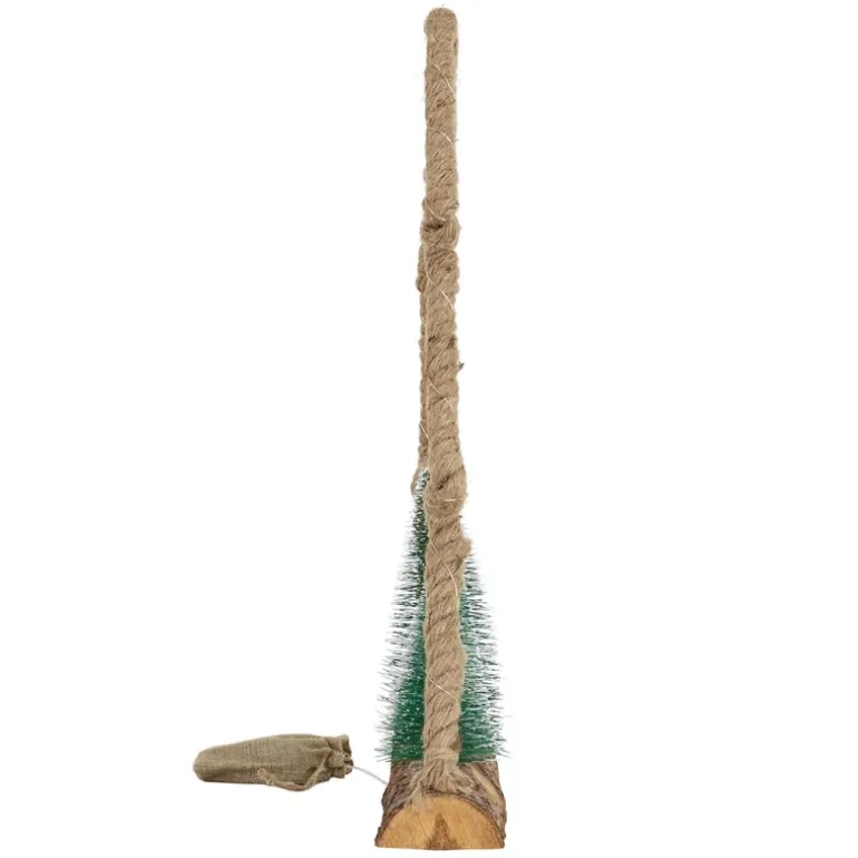 Deko LED Weihnachtsbaum aus Juteseil Standfigur 45 cm warmweiß mit Timerfunktion