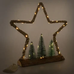 Deko LED Weihnachtsbaum aus Juteseil Standfigur 45 cm warmweiß mit Timerfunktion