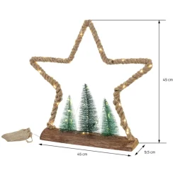 Deko LED Weihnachtsbaum aus Juteseil Standfigur 45 cm warmweiß mit Timerfunktion