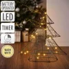 Deko Weihnachtsbaum mit 20 warmweißen LEDs Schwarz aus Metall