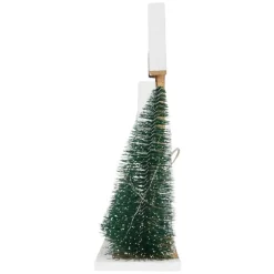 Deko Weihnachtshaus 30cm schneebedeckt mit warmweißen LED-Beleuchtung batteriebetrieben inkl. Timer aus Holz