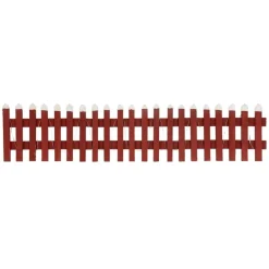 Deko Weihnachtszaun mit LED Rot 90x21 cm aus Holz
