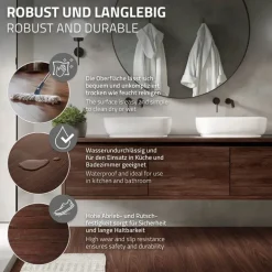 Deluxe PVC Klebevinylboden für 2,23 m² Rot-Braun Nuss 2 mm dick ML-Design