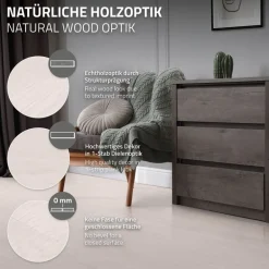 Deluxe PVC Klebevinylboden für 2,23 m² Weiß Eiche 2 mm dick ML-Design
