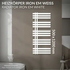 Design Badheizkörper Iron EM 500x1200 mm Weiß LuxeBath