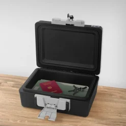 Dokumentenbox DIN A4 39x33x16 cm 7L Feuerfeste wasserdichte Dokumentenkassette