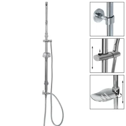 Duscharmatur 105 cm chrom für Regenduschen Oval