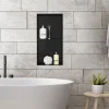 Duschnische 2 Ebenen 30x60 cm Schwarz aus Edelstahl Unterputz Rahmen Wandnische Duschablage LuxeBath