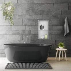 Duschnische 2 Ebenen 30x60 cm Silber aus Edelstahl Wandnische Duschablage LuxeBath
