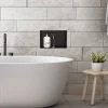 Duschnische 30x20 cm Schwarz aus Edelstahl Unterputz Rahmen Wandnische Duschablage LuxeBath