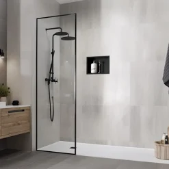 Duschnische 30x20 cm Schwarz aus Edelstahl Wandnische Duschablage LuxeBath