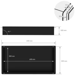 Duschnische 60x30 cm Schwarz aus Edelstahl Unterputz Rahmen Wandnische Duschablage LuxeBath