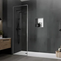 Duschnische 30x30 cm Silber aus Edelstahl Unterputz Rahmen Wandnische Duschablage LuxeBath