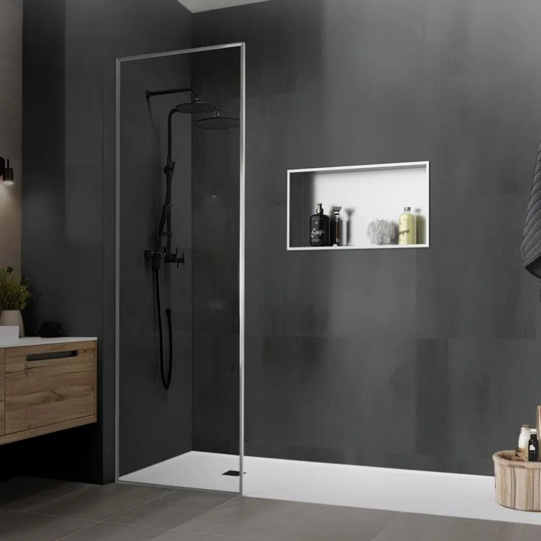 Duschnische 60x30 cm Silber aus Edelstahl Wandnische Duschablage LuxeBath