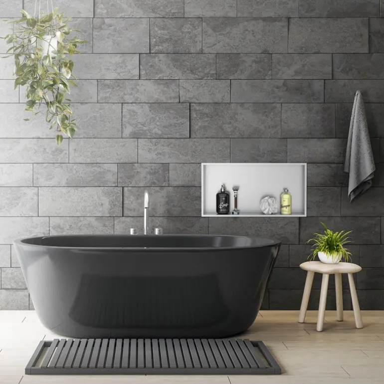 Duschnische 60x30 cm Silber aus Edelstahl Wandnische Duschablage LuxeBath