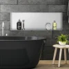 Duschnische 90x30 cm Silber aus Edelstahl Unterputz Rahmen Wandnische Duschablage LuxeBath