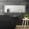 Duschnische 90x30 cm Silber aus Edelstahl Wandnische Duschablage LuxeBath