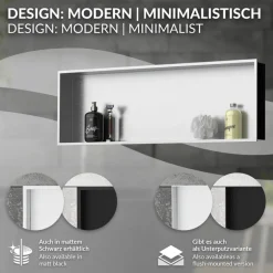 Duschnische 90x30 cm Silber aus Edelstahl Wandnische Duschablage LuxeBath