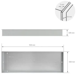 Duschnische 90x30 cm Silber aus Edelstahl Wandnische Duschablage LuxeBath